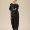 AAKAAR BLACK DRAPE DRESS