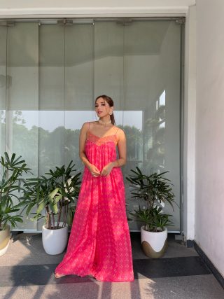 Pink Embroidered Jumpsuit