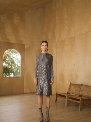 MAUVE MERMAID TEXTURED DRESS