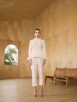 IVORY SAASHAA TEXTURED TOP